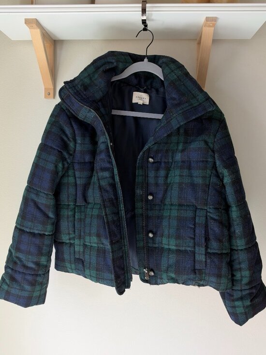 Sezane Jackets & Blazers - Sezane plaid wool blend Java Puffer Coat